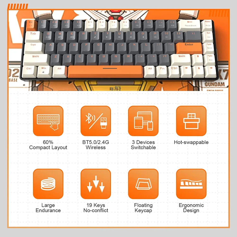 RK68 Wireless Mechanical Keyboard – Trendvelo